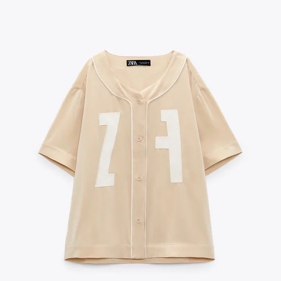 ZARA SATIN EMBROIDERED SHIRT - Picture 3 of 5